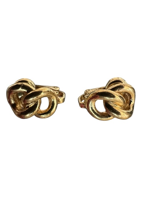 Dior Jewelry - Vintage Christian Dior Gold Tone Love Knot Clip-On Earrings